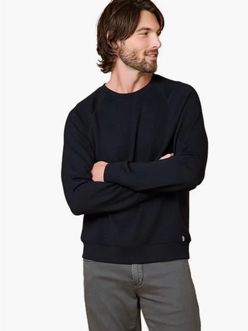 NWT SOFTIES Men’s Black Take 10 Ultra Dream Crew Neck Classic Sweater - Size S